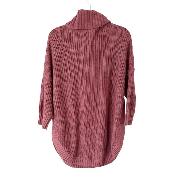 Express Women's NWT Mauve Cowl Neck Cable Knit Sweater Size XL Dolman 3/4 Sleeve - Picture 7 of 16